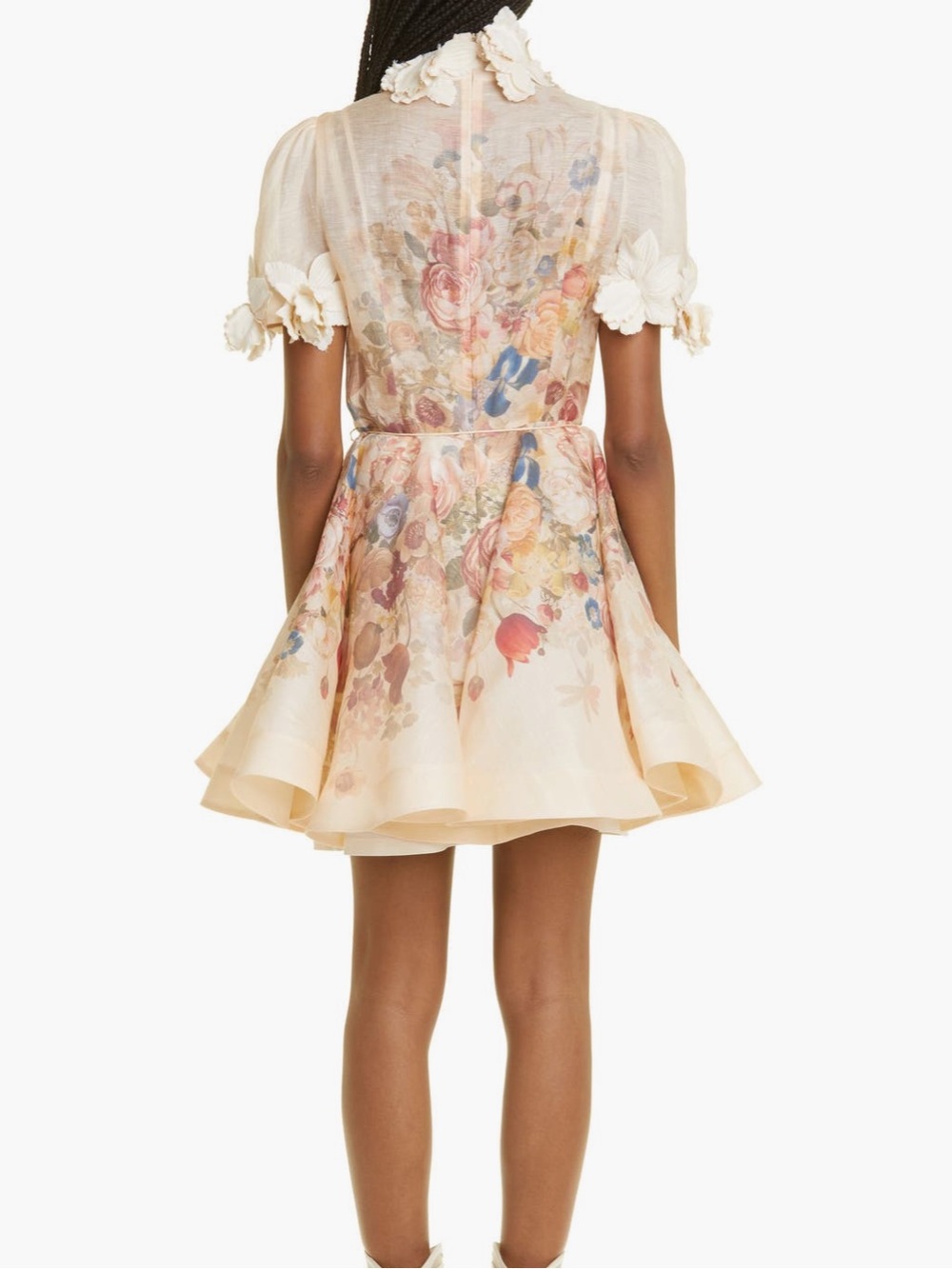 Zimmermann High Tide Lift Off Flower Linen & Silk Minidress - Picture 2 of 10